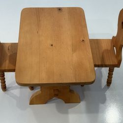 American Girl Doll Kirsten's Trestle Table And Chair  Set