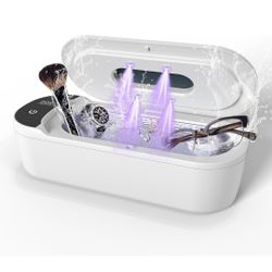 13.8oz Ultrasonic Cleaner 400ml Jewelry Cleaner Machine 24W 48KHz with 2 Cleaning Modes, Digital Timer, 304 Stainless Steel Tank for Jewelry, Glasses,