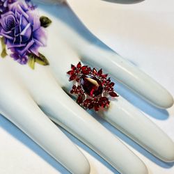 STERLING SILVER.925 STAMPED RED RUBY RING