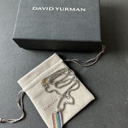 David Yurman Colorful Dog Tag Pendant Necklace