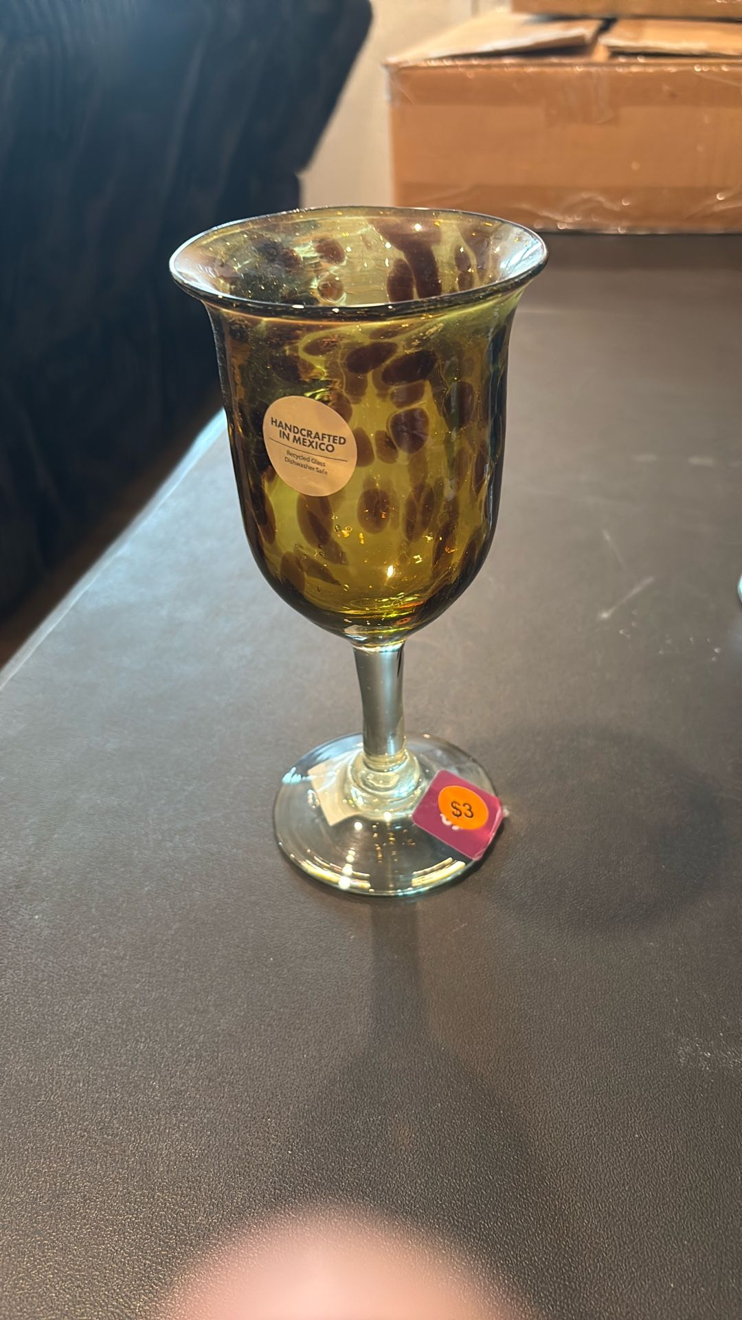 Handcrafted Mexico Glasses Tortoise Goblet