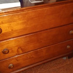 Beautiful Three Drawer Cherry Stained Dresser