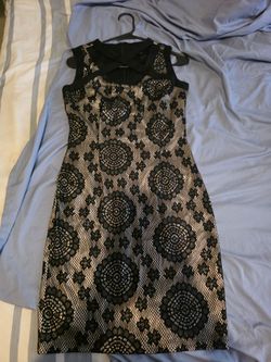 Black, and cream dress