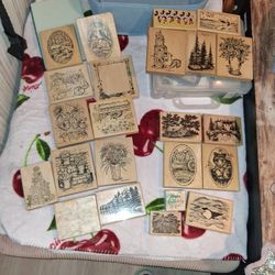 Lot Of Used And New Rubber Stamps