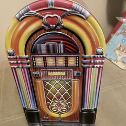 Jukebox Tin. Storage. Painted 