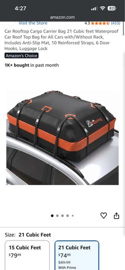 Car Rooftop Cargo Carrier Bag