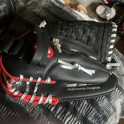 Baseball mitts  black and red/pink and black