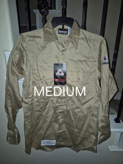 BULWARK FRC TAN BUTTON UP