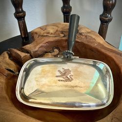 1940’s Silver Plate Over Copper English Silent Butler Crumb Catcher