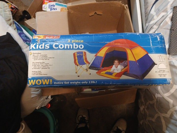 Kids Combo 3 Piece Tent, Chair And Sleeping Bag
