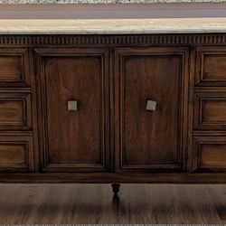 Traditional Vintage Triple Dresser with Marble Top