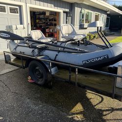 Flycraft 2-3 Man Fishing Boat X Fish Package w/Trailer