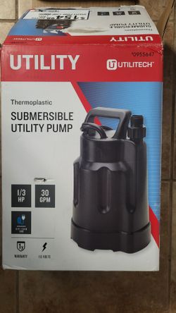 Utilitech 1/3-HP 115 -Volt 30-Gallon Thermoplastic Submersible utility pump