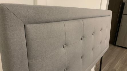 Gray Fabric Headboard