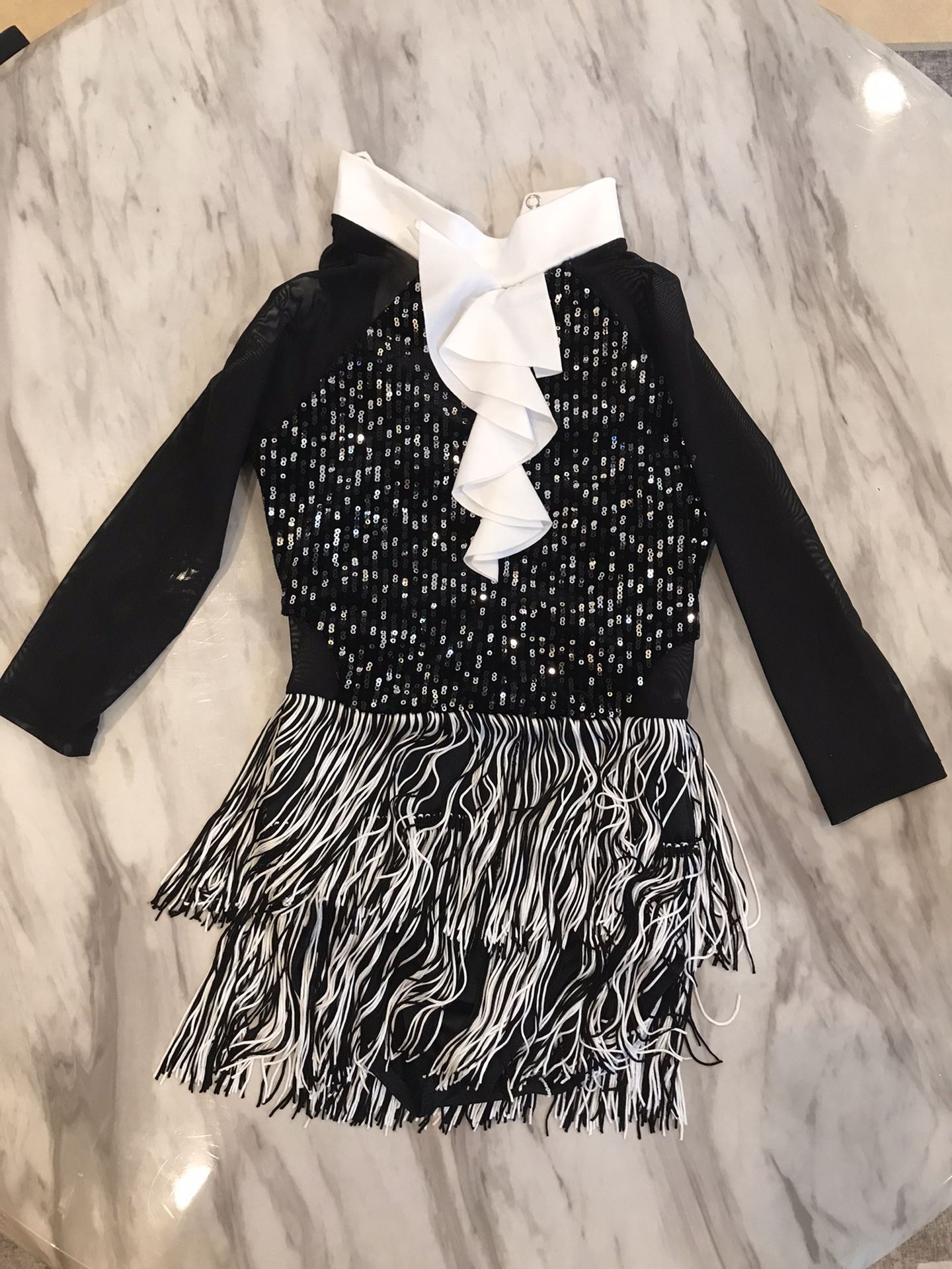 One Piece Dance Costume With Fringe (Weissman Dance Costumes) (Small Child)