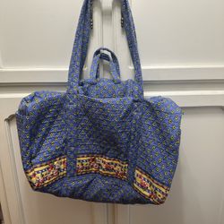 Vintage   Vera  Bradley   Blue  Floral  Fabric  Bag  And  Mine Duffle  Bag  Set  Of  2   