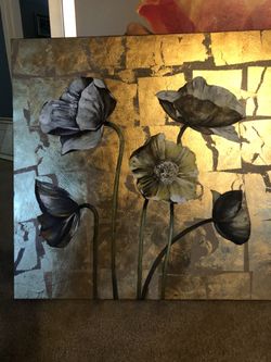 Gold Flower Canvas Picture