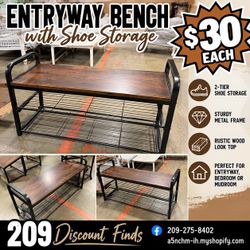 Entryway Bench with Shoe Storage