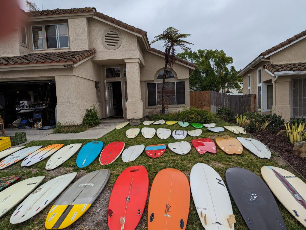 Many Surfboards For Sale