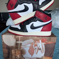 AIR Jordan 1Retro High OG/GS- *NO FAKES HERE*"MY Very Best MJ" Signature Engraved- Color White/Black-Varsity Red-Sail *Size Y5 -WMNS # 6.5 *