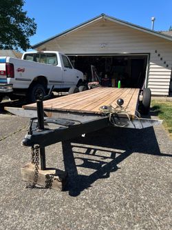 17x5.5 Flatbed Trailer With New Deck