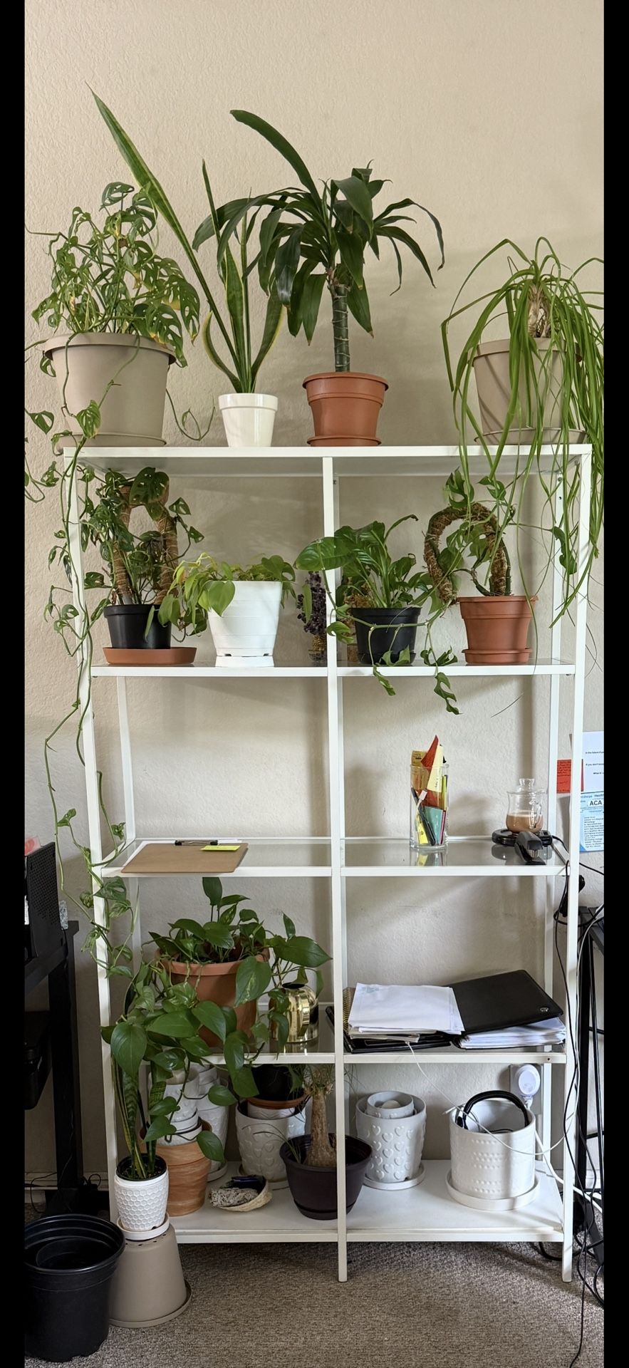 White Living Room Stand For Plants/Books