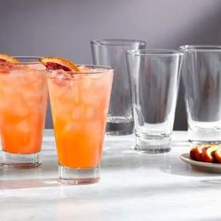 Never Used Set Of 6 Modern 14oz Tumbler Glasses