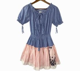 Hemant & Nandita Gingham Plaid Off Shoulder Dress XS - Pickup from Northridge Area