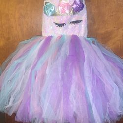 Unicorn Dress 4T comes with headband and wings $25 