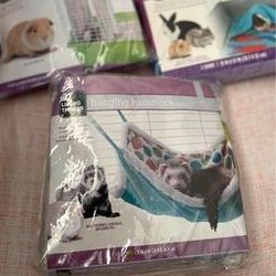 Hamster  supplies , hanging Hammock, fabric Hide , fleece liner