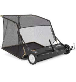 42 in Tow-Behind Lawn Sweeper, High Hopper, Black
Heavy Duty, Adjustable Sweeping Height, Dumping Rope Design, Universal Hitch, PVC 26 cu. ft. Hopper