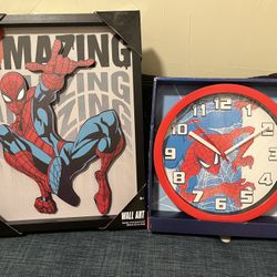 Spider-Man wall clock and decorative picture