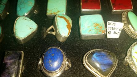 Stone ring $28 each turquoise Coral black onyx