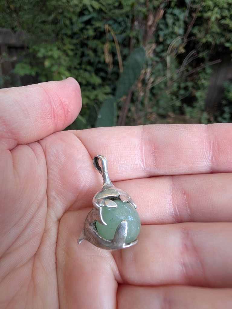 Vintage Sterling Silver Dolphin Pendant