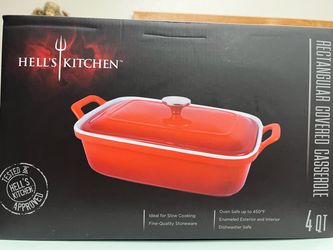 Hell's Kitchen 4 Qt Rectangular Covered Casserole