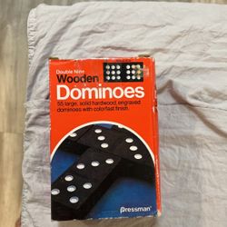 Classic Dominoes Game With Old Black Tiles