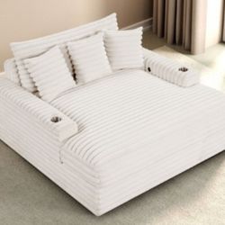 Brand New White Super Plush Sofa Chaise Lounge 