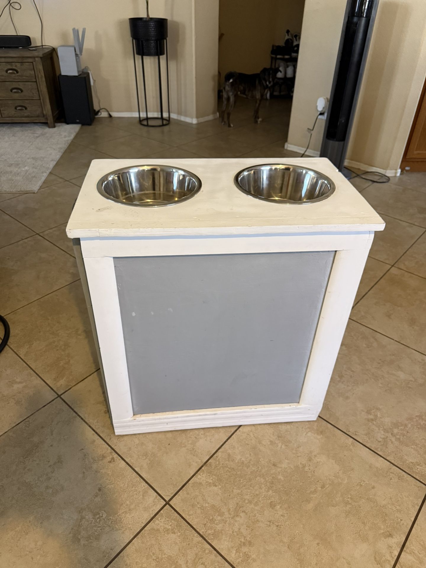 Elevated Dog Bowl Feeder With Storage (Large)