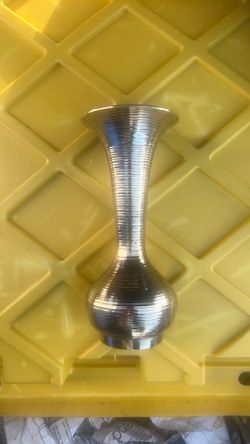 Solid ribbed brass Vase