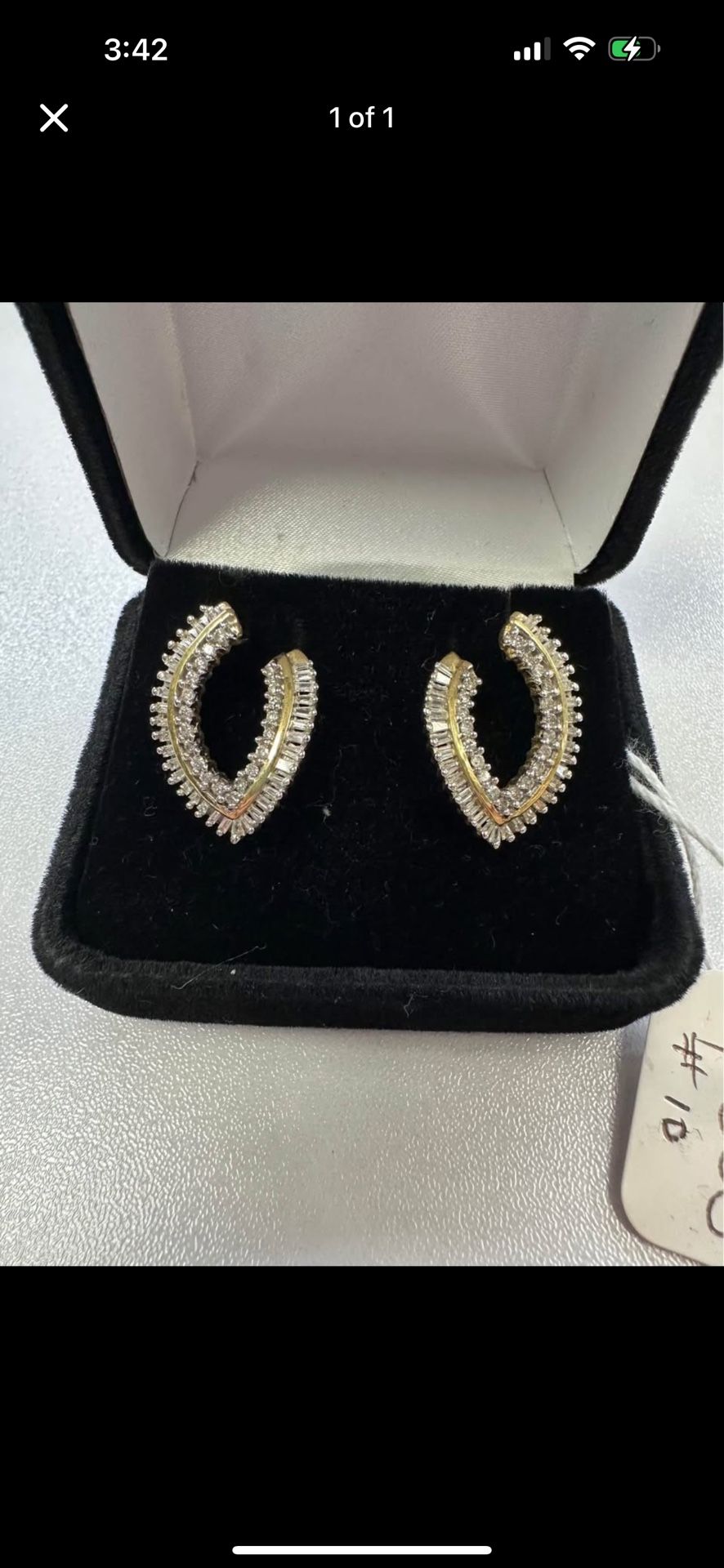 14k yellow gold diamond earrings
