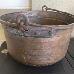 Antique Hand Riveted Cauldron/Copper Pot