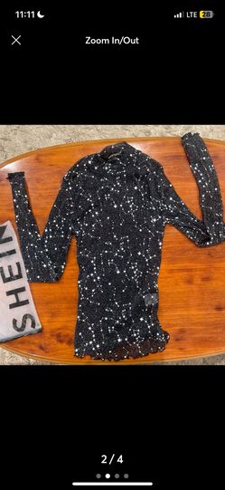 NWOT Women’s SHEIN Constillation Long Sleeve Fromed Fitting Top Large 8-10