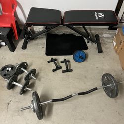 New Weight and Bench Set 