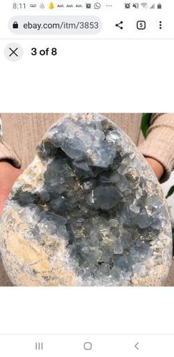 16.9 Natural Celestite Geode Specimen 