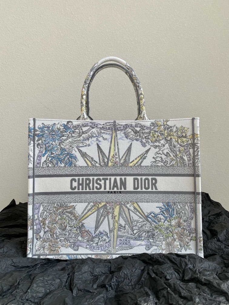 Dior Canvas Embroidered Large Rêve d'Infini Book Tote Multicolor