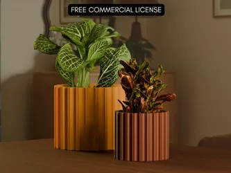 Mid Century Modern Planter 3D Printed Succulent Pot Home Decor