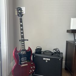 Epiphone SG Guitar and Boss Katana Amp