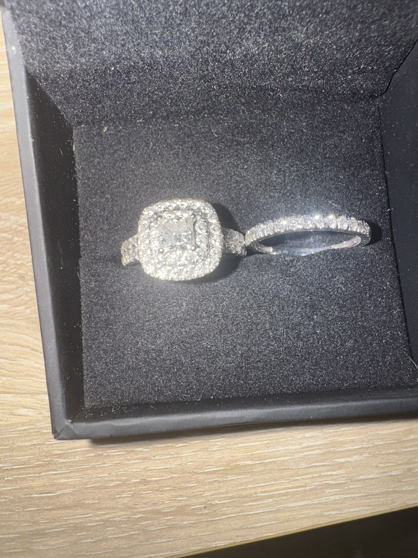 Wedding Band Engagement Ring Set 