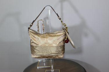 Vintage Gold Coach Shoulder Bag