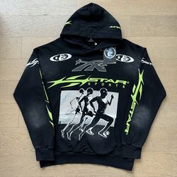 ellstar Sports Black & Neon Green Graphic Hoodie